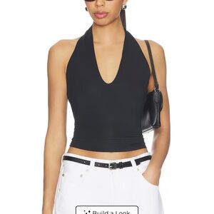 Skims Smooth Layers Halter Top in Obsidian